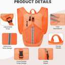 Small Hiking Backpack 15L- Lightweight Packable Foldable Backpack for Travel Camping Outdoor Commute, Compact Rucksack for Women Men (Orange)