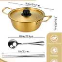 Korean Ramen Cooking Pot, Korean Noodle Pot Ramen Cooking Pots Instant Noodle Pots With Lid Spoon And Chopsticks (1pair) For Kitchen Cookware (9.6 x 3.5 Inches)
