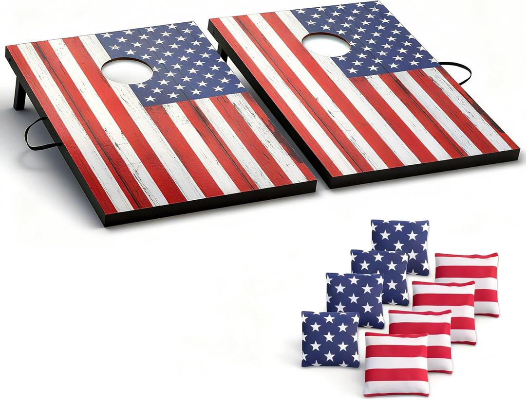 Cornhole Board Set Cornhole Games for Adults Portable Choose Regulation or Tailgate Size