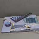 Wireless Keyboard and Mouse Combo, Ergonomic Full Size Typewriter Retro Round Keycaps Keyboard, Compatible with Windows, PC, Perfer for Home and Office Keyboards (Twilight Blue