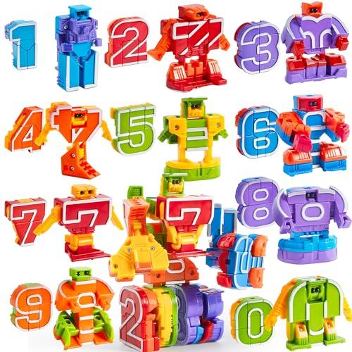 JOYIN 10 Pcs Number Robots Educational Toys, Number Robots, Action Figure Learning Toys, Birthday Gifts for Kids Boys Girls 3 4 5 6 Years Old