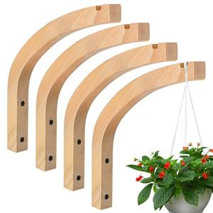 EupHHonycs 4 Pcs Wooden Plant Hanger Indoor Wall Mounted Plant Hanging Hook Indoor Outdoor Hanging Brackets for Lanterns, Flower Bracket, Wind Chimes, Decoration, 8-Inch