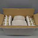 Nervure 350PCS Ivory Plastic Plates - Ivory Gold Plastic Dinnerware Sets for 50 Guests - 100 Gold Disposable Plates, 50 Pre Rolled Silverware Sets, 50 Cups Perfect for Wedding & Party & Mothers Day