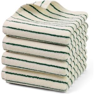 Jacquotha Striped Hand Towel Set of 4, Green Kitchen Towels for Guest & Family & Bathroom Decor, Super Absorbent and Lightweight, 14 x 29