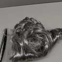 FESHFEN Messy Bun Hair Piece - Large Elastic Wavy Curly Hair Bun Scrunchies Ponytail Extensions Synthetic Chignon Hairpieces for Women, Dark Salt and Pepper 1.94oz