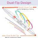 Zebra Pen Mildliner Dual-Tip Highlighter Marker Set, Broad and Fine Tips, No Bleed, Ideal for Bible Highlighting, Journaling, School and Office Supplies, Assorted Soft Hue Ink Colors, 8-Pack (78108)