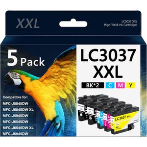 LC3037XXL Ink Cartridges with Super High-Yield Replacement for Brother LC3037 Work for MFC-J5945DW MFC-J5845DW MFC-J5845DWXL MFC-J6545DW MFC-J6545DWXL MFC-J6945DW Printers (5 Pack)