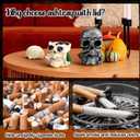 2 Pcs Halloween Human Skull 4.7 Inch Model Adult Plastic Fake Skull Head Decorations Realistic Head Bone Model Human Skeleton for Bar and Table Halloween Decor Spooky Yard