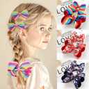 3PCS Hair Bows for Girls Hand-made Colorful Grosgrain Ribbon Hair Bows Alligator Clips Hair Accessories Barrettes for Little Teen Toddler Girls Kids (Vintage Flower)