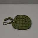 Quilted Makeup Bag Puffy Cosmetic Bag Cute Puffer Travel Toiletry Bag for Women, Small Makeup Pouch for Purse Quilted Cosmetic Pouch for Essentials Toiletries, Gift for Women, Girls (Olive Green)