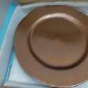 MAONAME Dark Brown Faux Wood Charger Plates, 13" Plastic Plates Chargers Set of 12, Farmhouse Chargers for Dinner Plate, Rustic Round Charger for Party