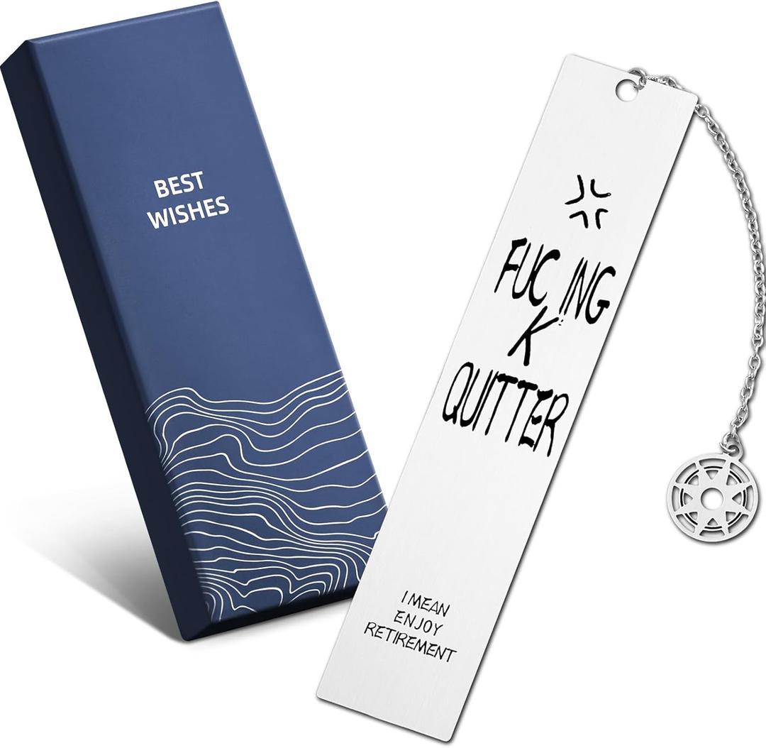 2 x Retirement Gifts Bookmark for Women Men Happy Retirement for Coworker Employee Friends Metal Bookmarks with Gift Box for Book Lovers, Quitter