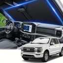 Windshield Sun Shade for Ford F150 2015-2024 2025 2026 Front Window Shade Custom Fit F-150 F150 F250 F350 F450 Accessories Sun Visor Foldable Shade Blocks UV Rays Summer Must Have Car Accessories