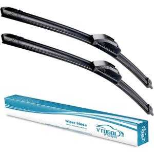 VTOGOI OEM Quality 26''+18'' Premium All-Season Auto Windshield Natural Rubber J-Hook Wiper Blades(Pack of 2)