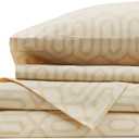 Comfort Spaces 100% Cotton Sheet Set Breathable, Lightweight, Soft with 14" Elastic Pocket Fits up to 16" Mattress, All Season Cozy Bedding, Matching Pillow Case, King Diamond Tan 4 Piece