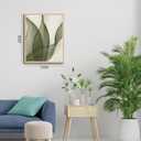 Framed Boho Wall Art,Sage Green Bathroom Decor,Botanical Leaf Canvas Prints, 20"L x 16"W