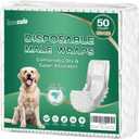 IMMCUTE Large Dog Diapers Male, 50 Ct, Extra-Wide Disposable Male Dog Wraps, Breathable, Comfortable Cotton Fabric with Super Absorbent Male Dog Diapers, Suitable for Medium to Large Breeds