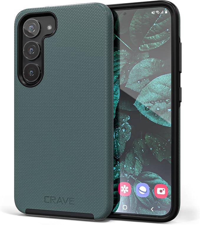 Crave for Samsung Galaxy S23 Case, Shockproof Protection Dual Layer Case for Samsung Galaxy S23 (6.1 inch) - Forest Green