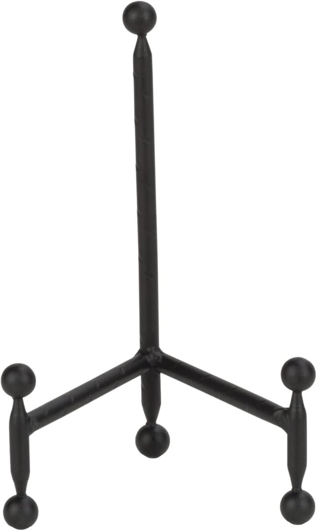 TRIPAR Modern Tripod Easel Display, Black Finish, Lightweight & Durable Design, Perfect for Displaying Pictures, Artwork, Plates, Tiles, & More, 8 Inch