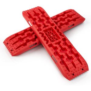2pcs Off-road Traction Boards with Jack Base 41.1"L * 11"W * 2"H, Red