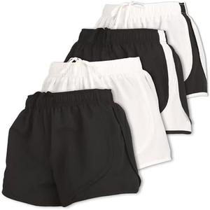Ultra Performance Women's Running Shorts 4-Pack Athletic Workout Gym Shorts for Women, with Brief Liner S