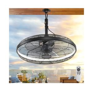 Outdoor Ceiling Fans with Lights, 20'' Gazebo Fan, Plug in Ceiling Fan for Patios, Pergola, Ceiling Fan with Remote Control, Hanging with Hook, Black