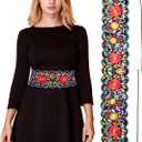 Women Embroidered Mexican Belt for Dress Floral Traditional Fiesta Waist Sash Cinco De Mayo Luau Party Outfit