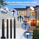 Street Light Pole 13Ft Tall, Outdoor Metal Split Heavy Duty Street Lamp Post for Outside Large Solar Street Lights with Mounting Steel Anchor for Street, Parking Lots, Park & Patio