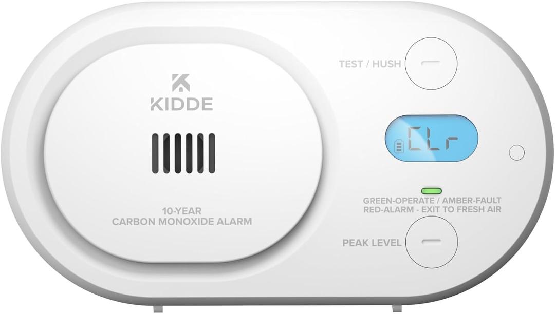 Kidde Carbon Monoxide Detector, 10-Year Battery, Detects Low-Level CO, Digital Backlit Display, LED Status Indicators, 85 dB Alarm, 5th Edition, COBDL10, Manufacturing Date 06/04/2026