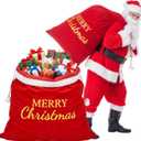 Shappy 39.5 x 31.5 Inch Extra Large Christmas Santa Gift Bag Jumbo Santa Velvet Sack Drawstring Christmas Bags for Xmas Presents Party Favor Supplies Holiday Wrapping