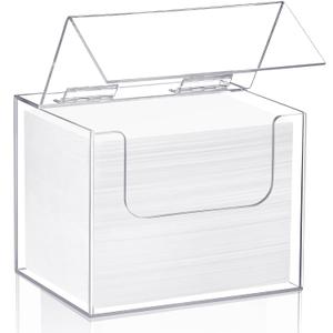 Briwooody Disposable Face Towel Storage Box Compatible with XL Acrylic Container Wall Mounted Clean Towel Holder for Facial Washcloth Supplies(Clear)