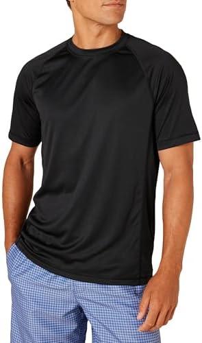 Amazon Essentials Men's Slim-Fit Short-Sleeve Quick-Dry UPF 50 Swim Tee, Large