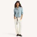 Nautica Women's Belted Trouser Pant, Ivory, 12