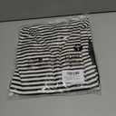 Tankaneo Womens Puff Sleeve Striped T-Shirts Summer V Neck Color Block Tops | Trendy Casual, Loose Fit Blouses, Basic Tees, Tunic Tops (M)