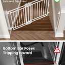Grownsy Baby Gate for Stairs- No Bottom Bar, 29.8 to 43.5 for Child and Pet, Dog Gate with Auto-Close & One-Hand Operation, Hardware-Mounted (Drill Needed) Installation for Doorways and Indoor Use