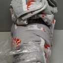 Dobuyly Christmas Quilt Set Queen Size, Red Grey Santa Claus Pattern Bedspread Christmas Bedding Set, Soft Polyester Winter Holiday Coverlet Set (96"x90", 3 Pieces) (Gray)