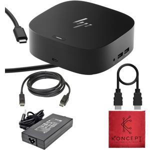 5YH26AV HP USB-C Dock G5 Bundle - HP Docking Station for Laptop Dual Monitor - with 120, HDMI Cable, DisplayPort Cable - G5 Docking Station 