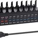 420W Charging Station for Multiple Devices - 24 Ports USB Fast Charging Station with 30W Power Delivery, Multi Charger Dock for Phone Tablet, Home, Office, School