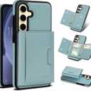 for Samsung Galaxy S26 Wallet Case, 2-in-1 Detachable Magnetic Wallet Case, Card Holder RFID Blocking, Fashionable Faux Leather Card Slot & Folding Design (Blue)