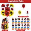 Party Decorations,Cartoon Birthday Party Supplies Includes Banner- Cake Topper - 24 Cupcake Toppers - 18 Balloons