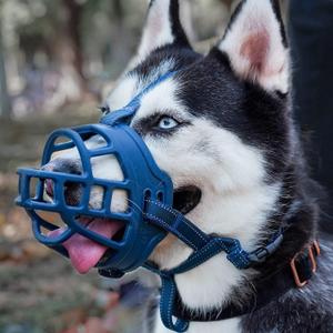 BARKLESS Dog Muzzle, Soft Basket Silicone Muzzles for Dog, Best to Prevent Biting, Chewing and Barking, Allows Drinking and Panting, Used with Collar (4 (Snout: 10"-12"))