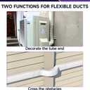 3" Width x 1.6 Ft Flexible Duct, PE Material, Mini Split Line Set Cover Part, Air Conditioner Accessories for Mini Split Air Conditioners and Central AC, White
