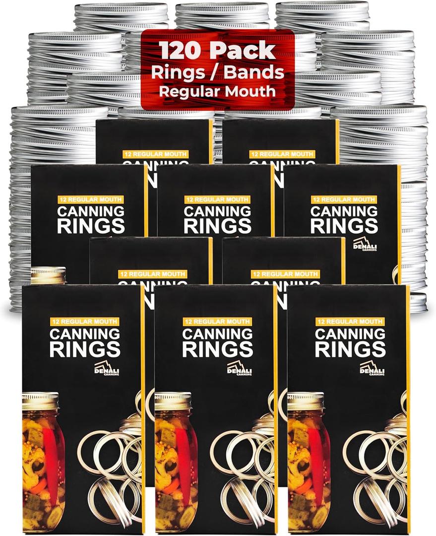 Rings | Regular & Wide Mouth | 24-Month PreserveLock Seals | a USA Company (Regular Rings, 10 Pack Case)