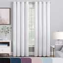 Eclipse Aurelia Velvet Room Darkening Grommet Noise Reduction Window Curtains (2 Panels), 52 in x 84 in, White