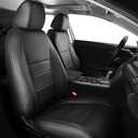 FEINEPRO Seat Covers for Honda Civic Sedan Sport 2022 2023 2024 & LX 2022-2026, Custom Faux Leather Car Seats Cover Full Set Waterproof - Black (Solid Rear Seatback - NO Rear Armrest)