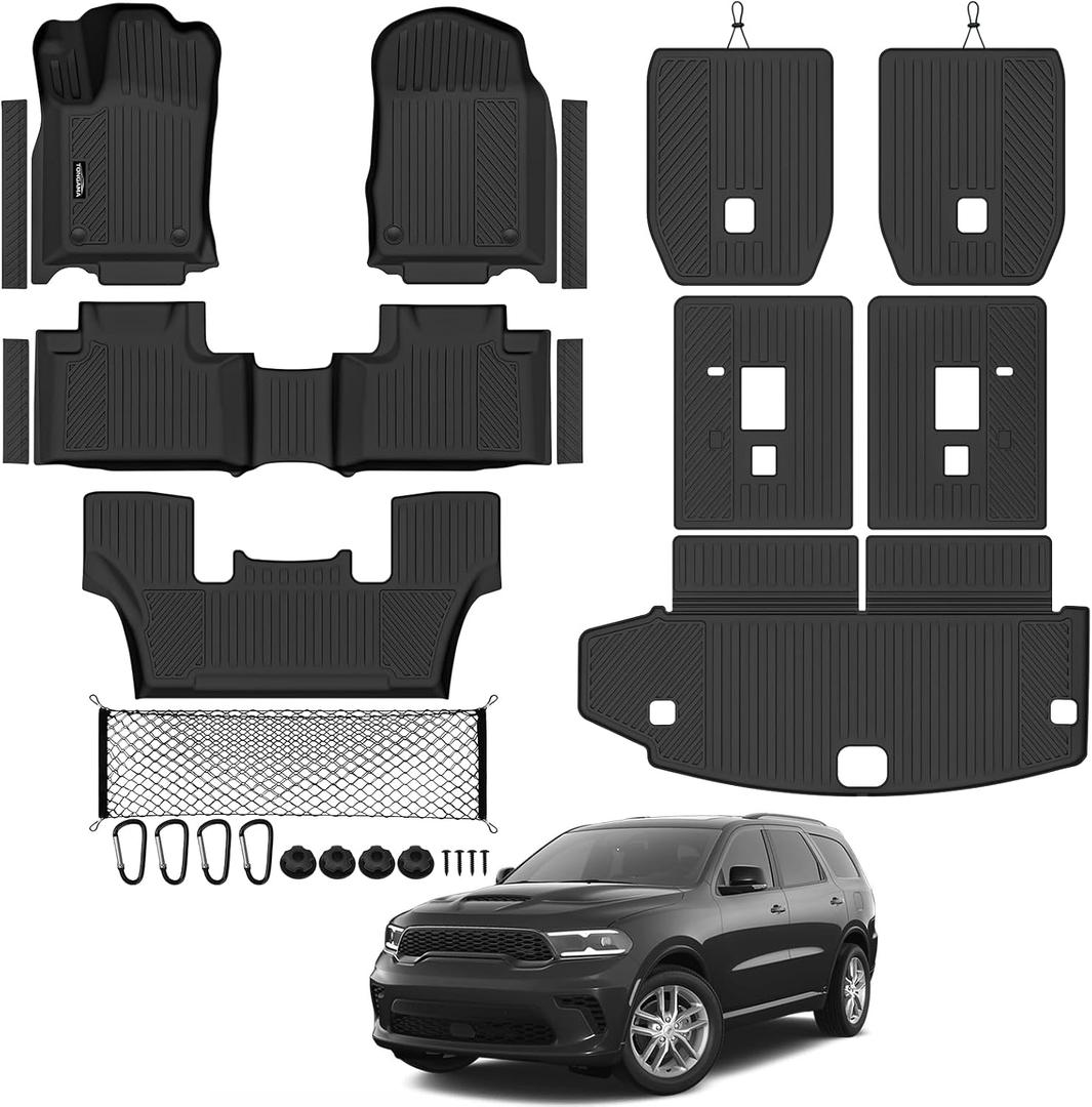 All Weather TPE Floor Mat Set for 2016-2026 Dodge Durango 6 Seats