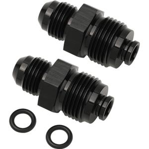 6AN Male Flare to M18x1.5 O Ring Seal Power Steering Adapter Fitting Connector Aluminum Black 2PCS