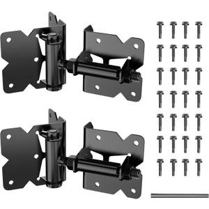 skysen Carbon Steel Vinyl Wood Fence Self Closing Gate Hinges Black(2063-cs-p)