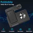 3 in 1 Charging Station for Multi Devices, Wireless Charger for iPhone 8-16 Series & Apple Watch, Wireless Charging Station for AirPods Pro/4/3/2 Black