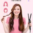 Lopeie 5 in 1 Curling Iron with Thermal Brush and 4 Interchangeable Ceramic Barrels(1/2 to 1 1/2 inch), Curling Wand Set with Flat Iron, Fast Heating, Dual Voltage Hair Curler, Mothers Day Gifts